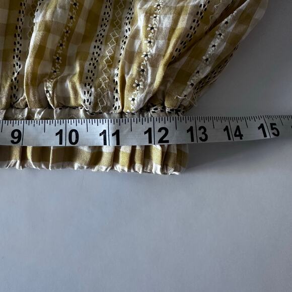 Mikarose yellow plaid daisy skirt size small - Picture 7 of 7